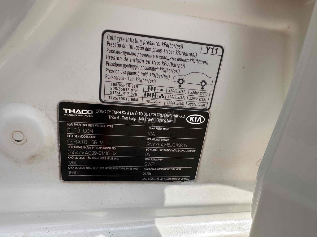 Kia Cerato 2018 1.6 SMT - 82000 km. Mua bán Ô tô tại Quận Cái Răng Cần Thơ được đăng bởi ÔTÔ PHÚC SƠN  TP CẦn Thơ  hình 8