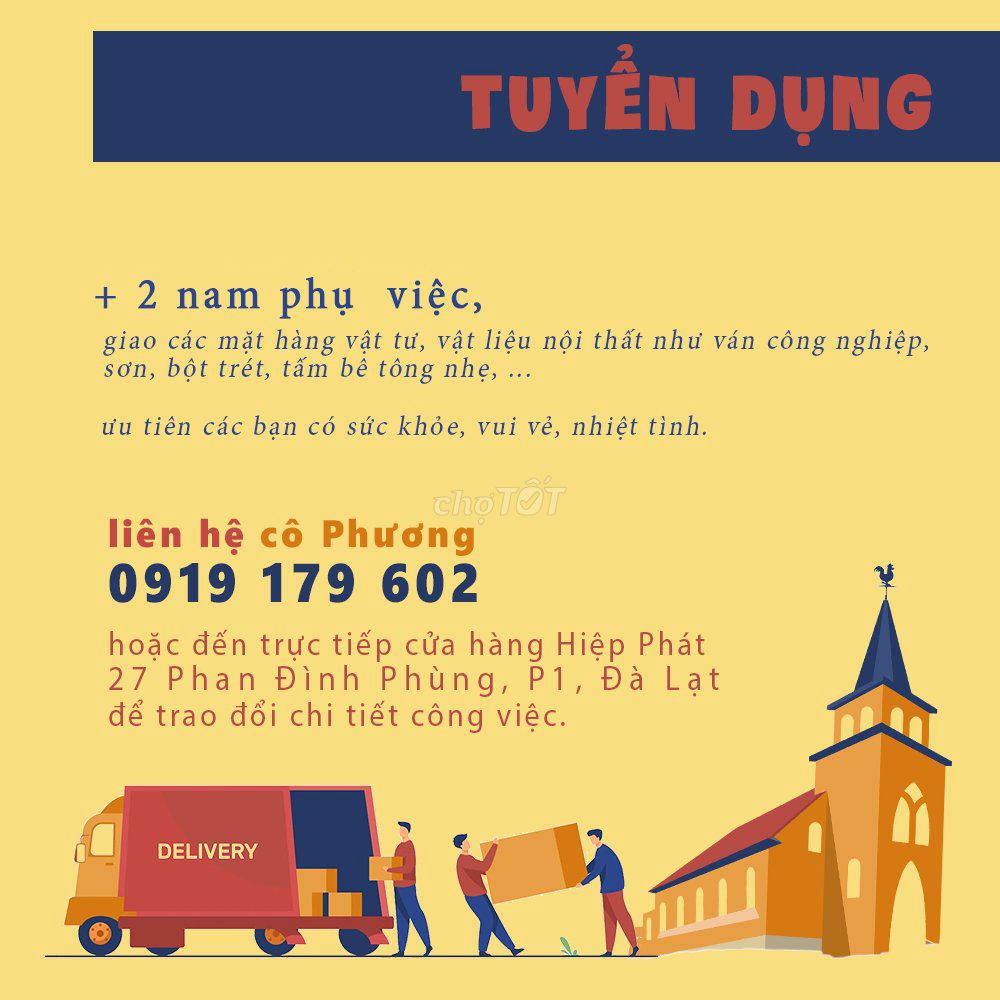 Tuyển dụng 02 phụ việc.