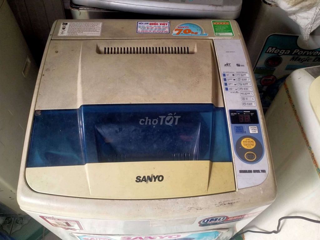 Máy giặt Sanyo 7kg cửa trên đã dùng. Mua bán Máy giặt tại Huyện Củ Chi Tp Hồ Chí Minh được đăng bởi Điện Lạnh Thanh Lý Củ Chi  hình 1