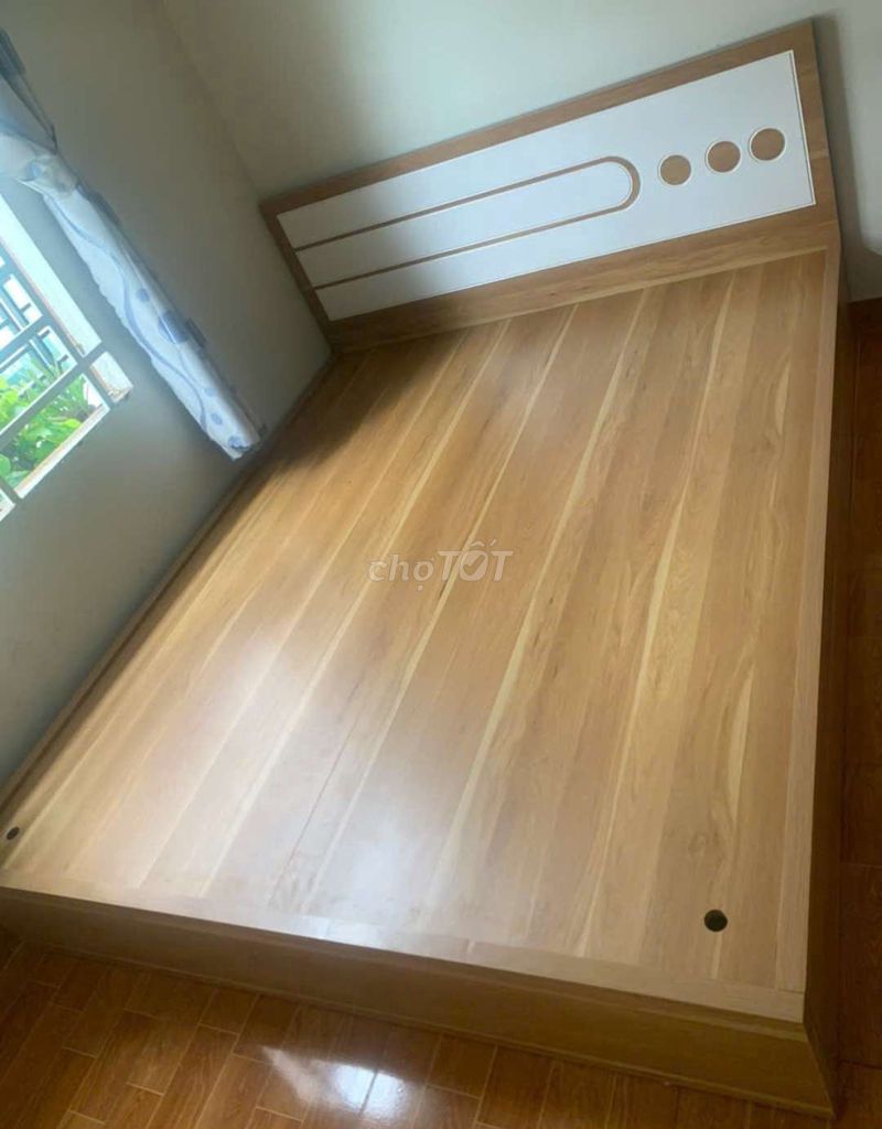 GIƯỜNG GỖ CÔNG NGHIỆP MDF 1M6*2M CÓ HỘP KÉO