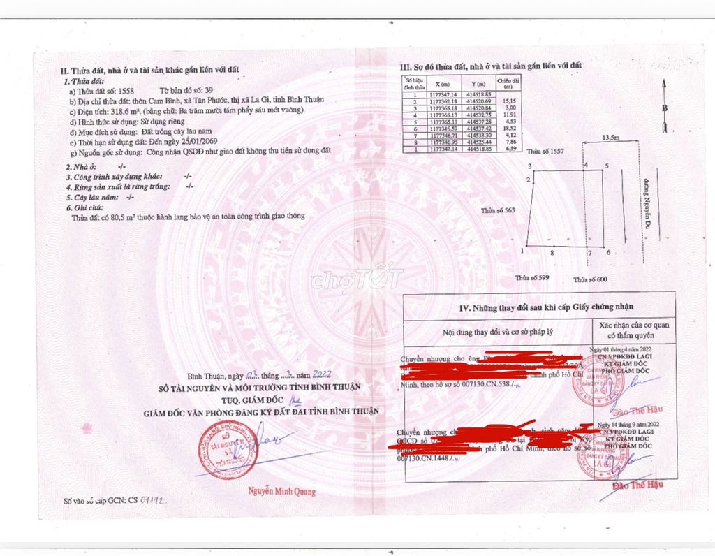 CHÍNH CHỦ CẦN BÁN 2 KHU ĐẤT MẶT TIỀN TẠI Đ. NGUYỄN DU LAGI BÌNH THUẬN