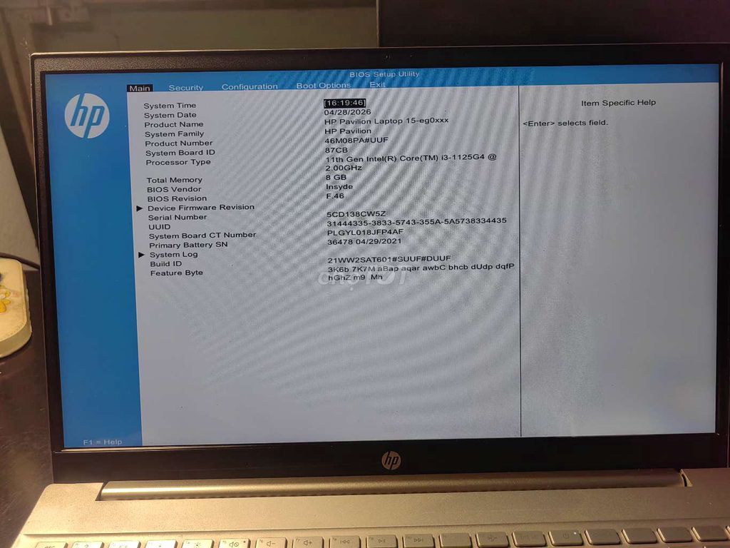 HP Pavilion 15 eg-0xxx i3-1125G4 8GB. Mua bán Laptop tại Huyện Hóc Môn Tp Hồ Chí Minh được đăng bởi Phan Phước Hiệp hình 1