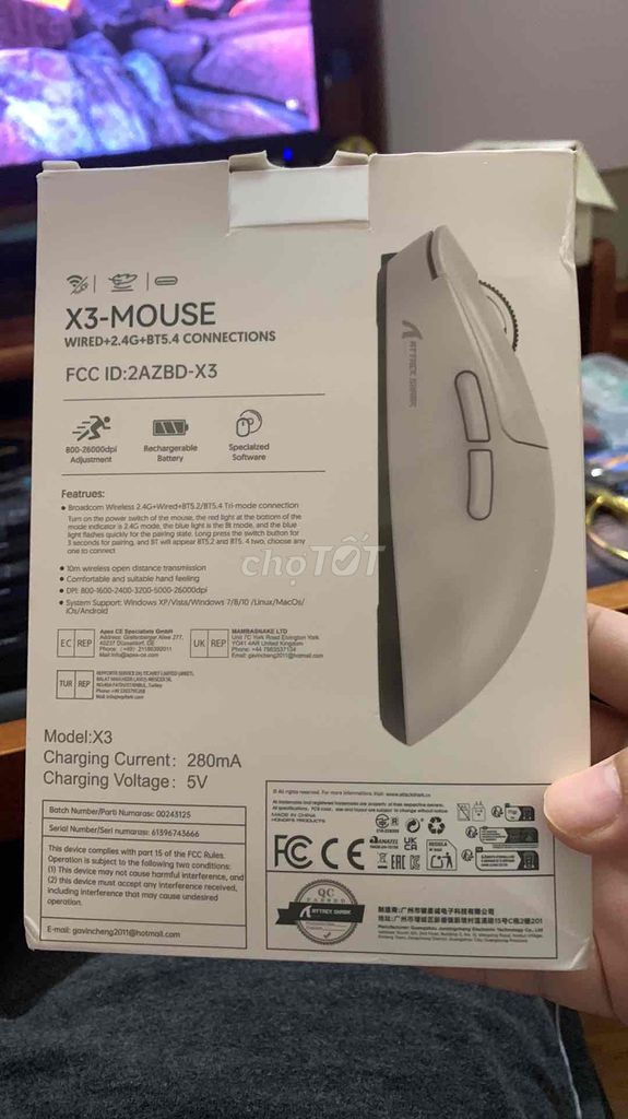 Chuột Attack Shark X3 Paw3395 Không dây Đen. Mua bán Phụ kiện (Màn hình, Chuột...) tại Quận Ngô Quyền Hải Phòng được đăng bởi Nam hình 1