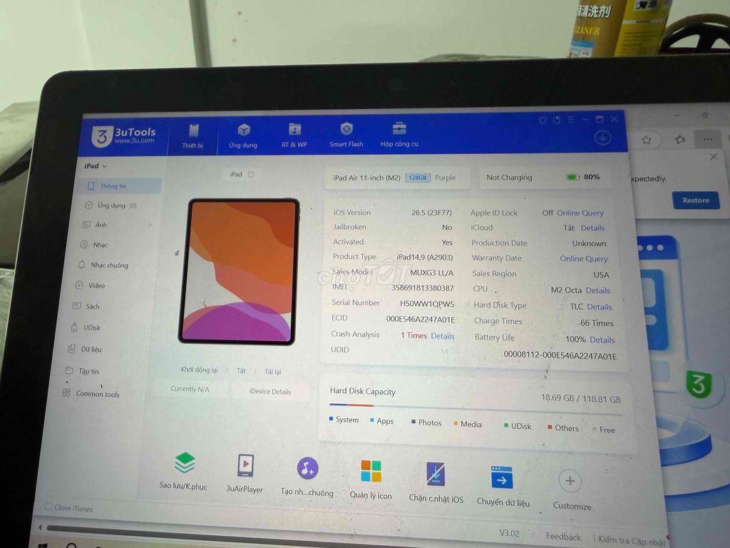 Apple iPad Air6 -11 M2 128GB  Like New. Mua bán Máy tính bảng tại Quận Cầu Giấy Hà Nội được đăng bởi Đặng mạnh hùng hình 1
