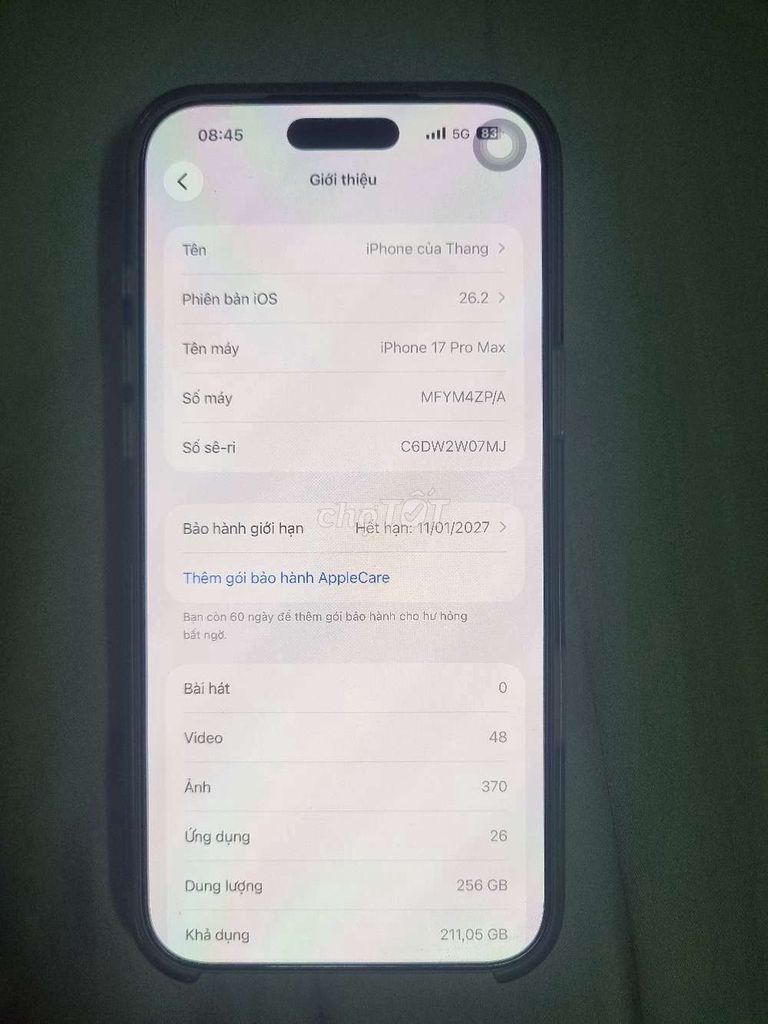 Apple iPhone 17 Pro Max 256GB Đã sử dụng. Mua bán Điện thoại tại Quận Nam Từ Liêm Hà Nội được đăng bởi Hemo hình 1