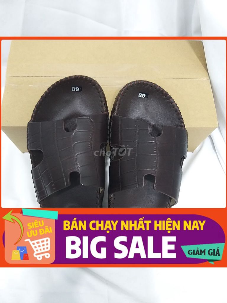 ngày 18.9-Dép da chữ H 2 màu mới size 38 đến 43