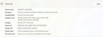 Acer Nitro 5 i5-11400H 16GB/477GB SSD RTX 3050 Đen