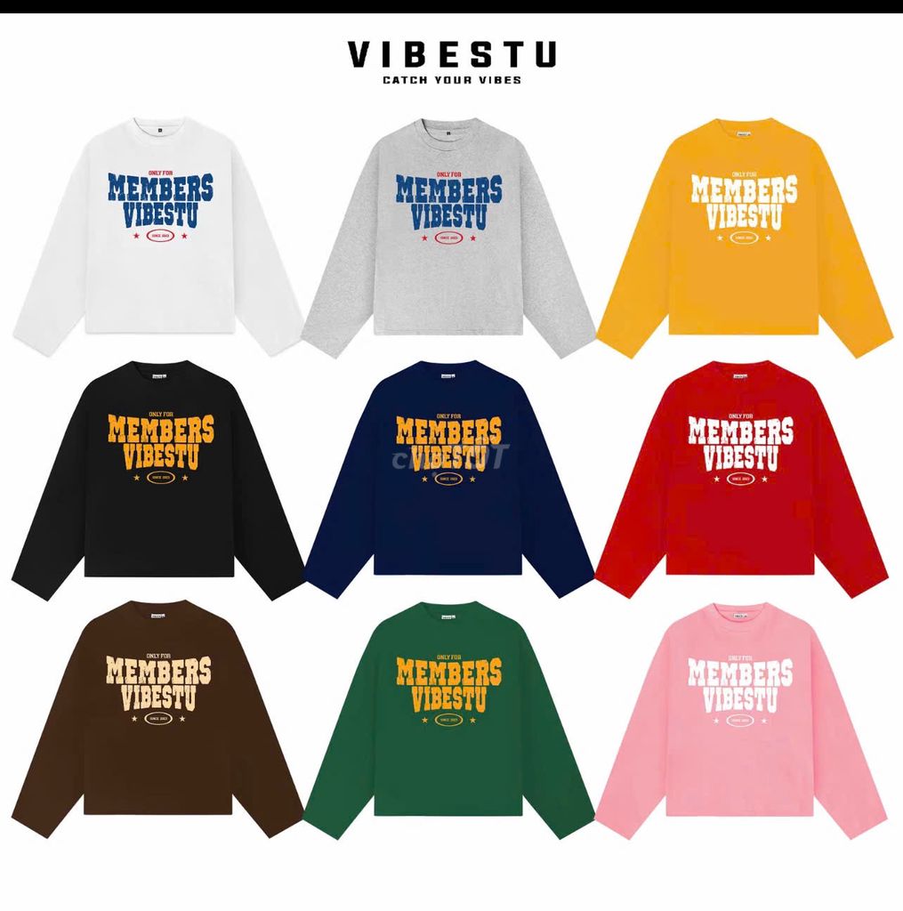 Áo thun dài tay VIBESTU Unisex. Mua bán Quần áo tại Thành phố Thái Nguyên Thái Nguyên được đăng bởi Pham Thi Ngan  hình 1