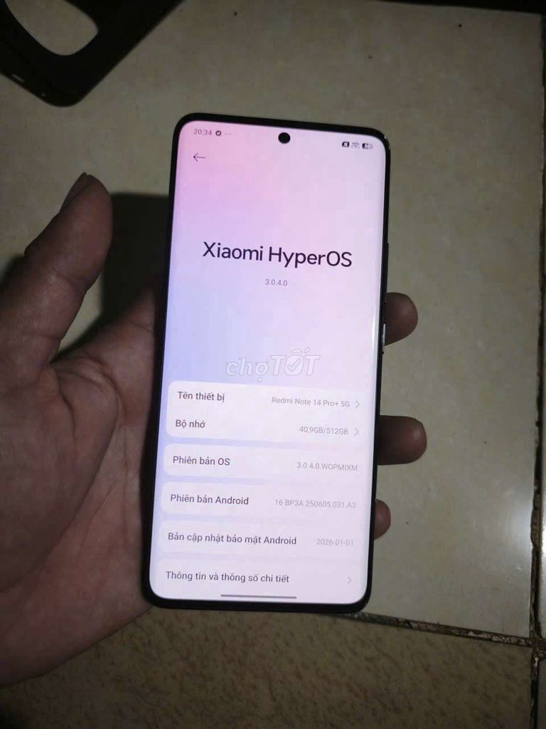 Xiaomi Redmi Note 14 Pro+ 5G 512GB Đen. Mua bán Điện thoại tại Thành phố Thủ Đức Tp Hồ Chí Minh được đăng bởi Gia Bảo hình 1