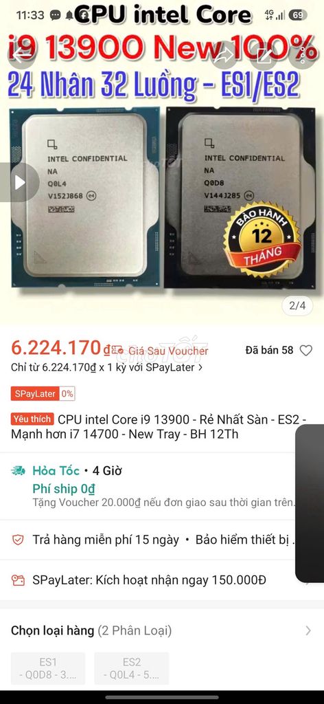 CPU Intel Core i9 13900 24 Nhân 32 Luồng Mới 100%. Mua bán Linh kiện (RAM, Card...) tại Quận Nam Từ Liêm Hà Nội được đăng bởi Binh Minh PC hình 1