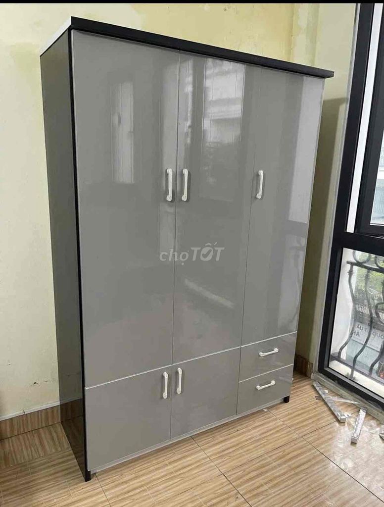 Tủ quần áo Nhựa Đài Loan Xám Cửa lùa 1m25. Mua bán Tủ, kệ gia đình tại Thành phố Dĩ An Bình Dương được đăng bởi Hong Le hình 1