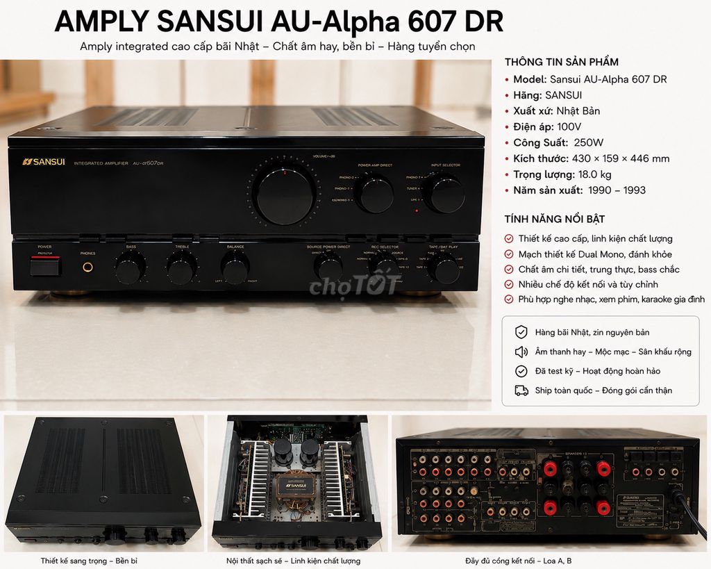SANSUI AU-ALPHA607DR ĐẸP LONG LANH - CHẤT ÂM HAY. Mua bán Tivi, Âm thanh tại Huyện Hoài Đức Hà Nội được đăng bởi MR KHÁNH ĐẠI LÝ MG HÀ NỘI hình 1
