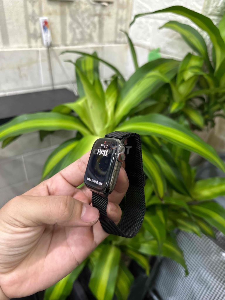 Bán Apple watch Thép Đen Sr7/45 pin100 full pk