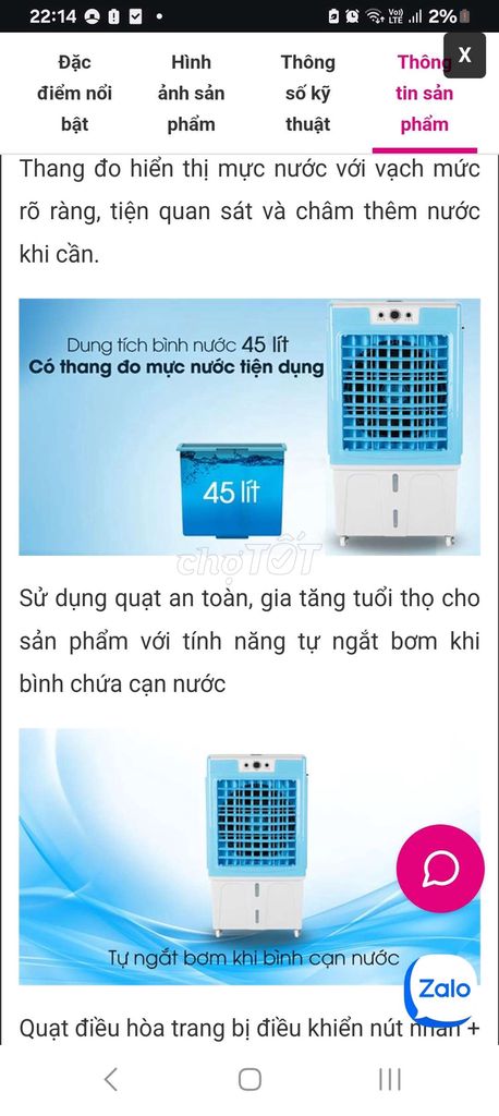 Bán quạt điều hòa comfree dung tích lớn 45l