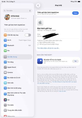 Ipad A16 128GB fullbox. Mua bán Máy tính bảng tại Thành phố Cà Mau Cà Mau được đăng bởi Thiện NG