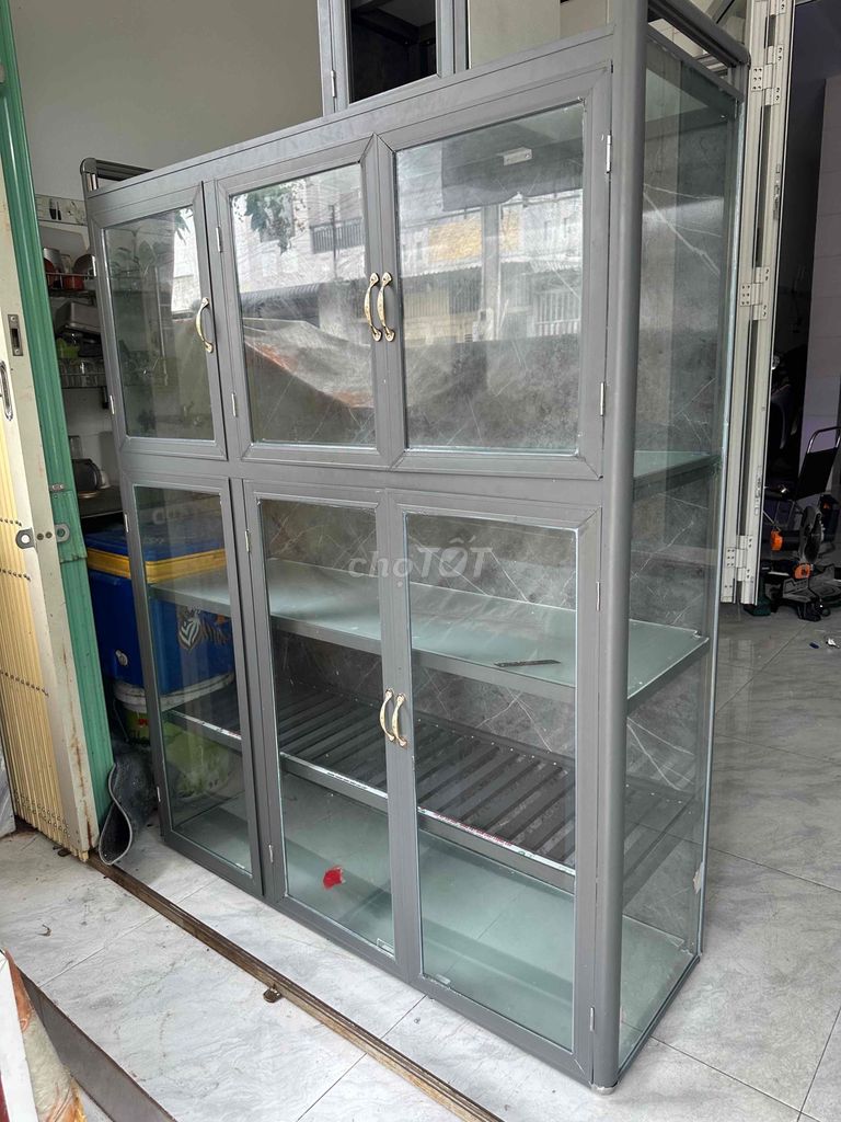 Tủ nhôm Kính Xám 1m6x1m2x40cm. Mua bán Tủ, kệ gia đình tại Thành phố Phan Thiết Bình Thuận được đăng bởi Lộc hình 1