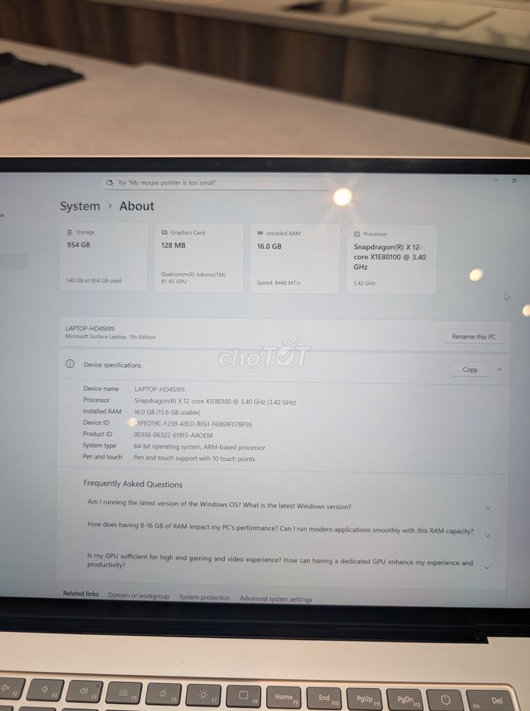 Surface Laptop 7 Silver 15 in (X Elite), 16GB, 1TB. Mua bán Laptop tại Quận 3 Tp Hồ Chí Minh được đăng bởi Quang Phúc hình 3