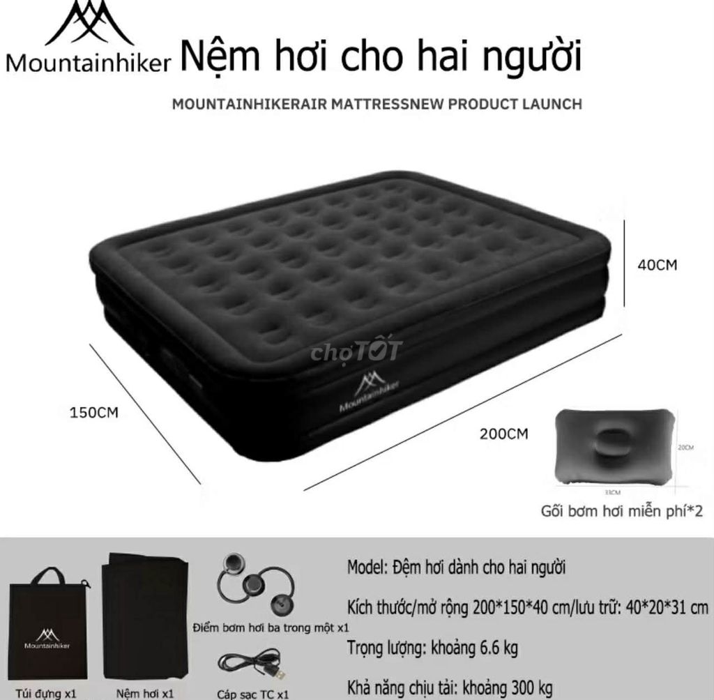 Nệm hơi Mountainhiker Đen. Mua bán Giường, chăn ga gối nệm tại Thành phố Huế Thừa Thiên Huế được đăng bởi Art Bee hình 1