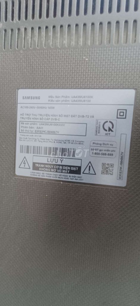 Tivi Samsung UA43MU6100K 43 inch. Mua bán Tivi, Âm thanh tại Huyện Hóc Môn Tp Hồ Chí Minh được đăng bởi Thanh hình 1