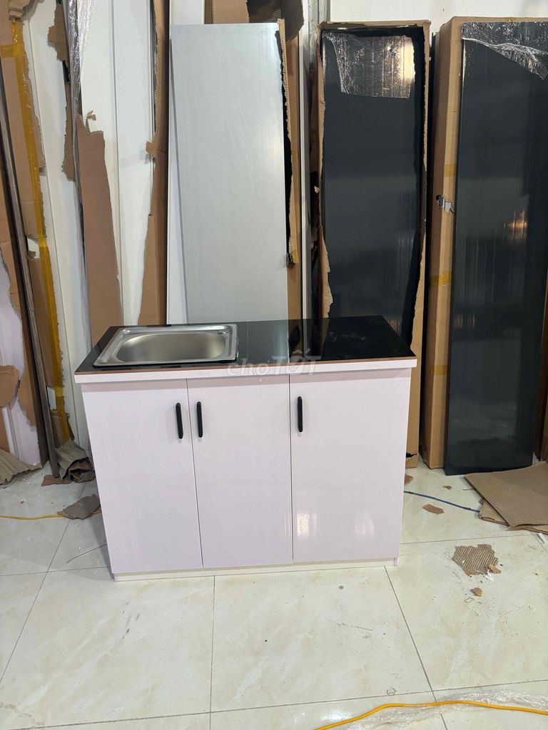 Tủ bếp Nhựa Đài Loan Trắng 1m Kèm bồn vòi. Mua bán Nội thất, đồ gia dụng khác tại Quận Tân Phú Tp Hồ Chí Minh được đăng bởi KIM NGÂN BÁN TỦ hình 1