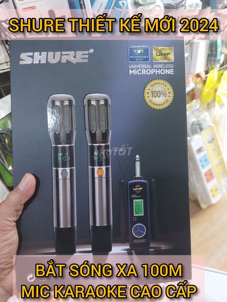 Micro Cao Cấp SHURE Chống Hú, Loa Kéo, Amply, Vang