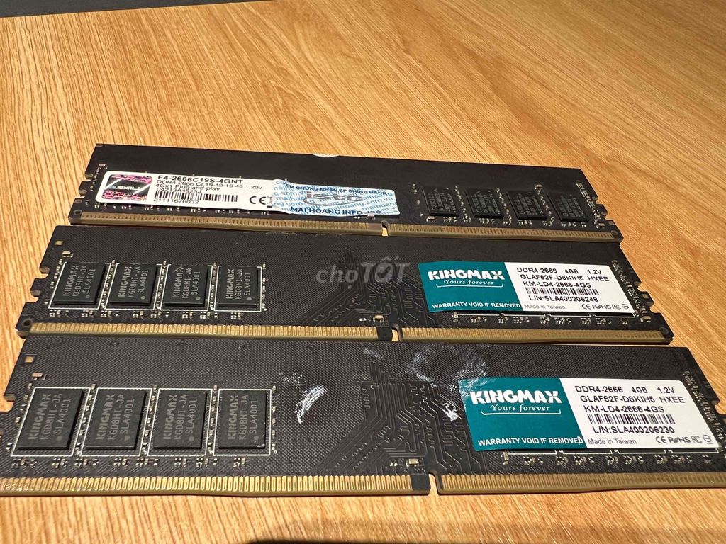 3 thanh RAM Kingmax - Gskill 4Gb-Ddr4-Buss2666MHz. Mua bán Linh kiện (RAM, Card...) tại Huyện Xuân Trường Nam Định được đăng bởi Mr Vu hình 1