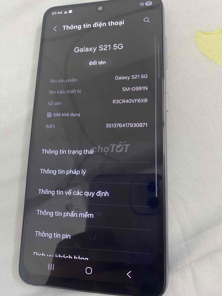 Samsung Galaxy S21 5G 256GB Đen. Mua bán Điện thoại tại Thị xã Phú Mỹ Bà Rịa - Vũng Tàu được đăng bởi Hoàng Cường hình 1