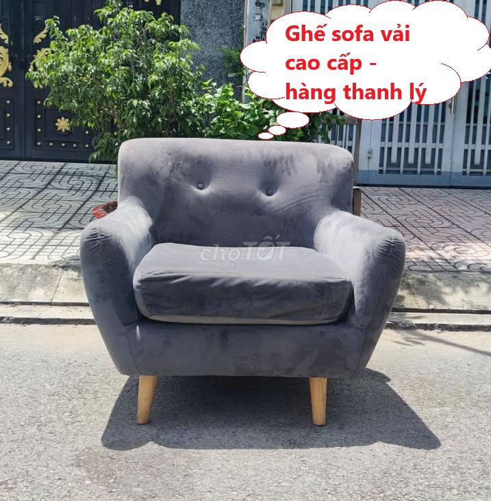 Ghế sofa đơn Vải Gỗ Xám, sofa vải dày dặn chắc. Mua bán Bàn ghế tại Quận Bình Thạnh Tp Hồ Chí Minh được đăng bởi PHÚ NHÀN NỘI THẤT THANH LÝ SÀI GÒN hình 1
