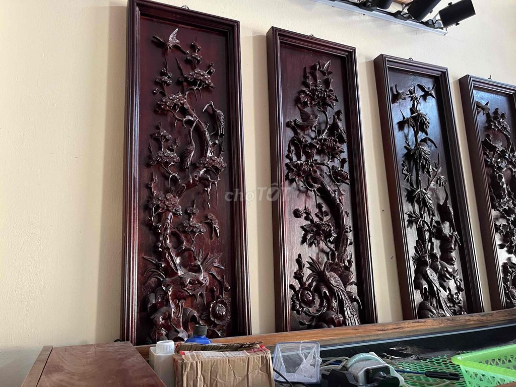 Tranh tứ quý gỗ chất. Mua bán Đồ sưu tầm, đồ cổ tại Huyện Kiến Xương Thái Bình được đăng bởi si hai hình 1