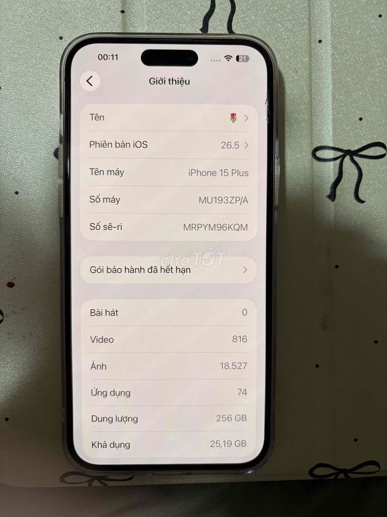 Apple iPhone 15 Plus 256GB Hồng. Mua bán Điện thoại tại Quận Ngũ Hành Sơn Đà Nẵng được đăng bởi Trần Thị Ngọc Lành hình 1