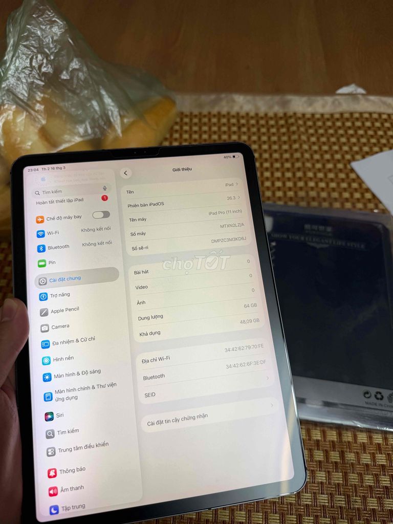 Apple iPad Pro 2018 64GB Xám. Mua bán Máy tính bảng tại Quận Hoàng Mai Hà Nội được đăng bởi Hà Nội hình 1