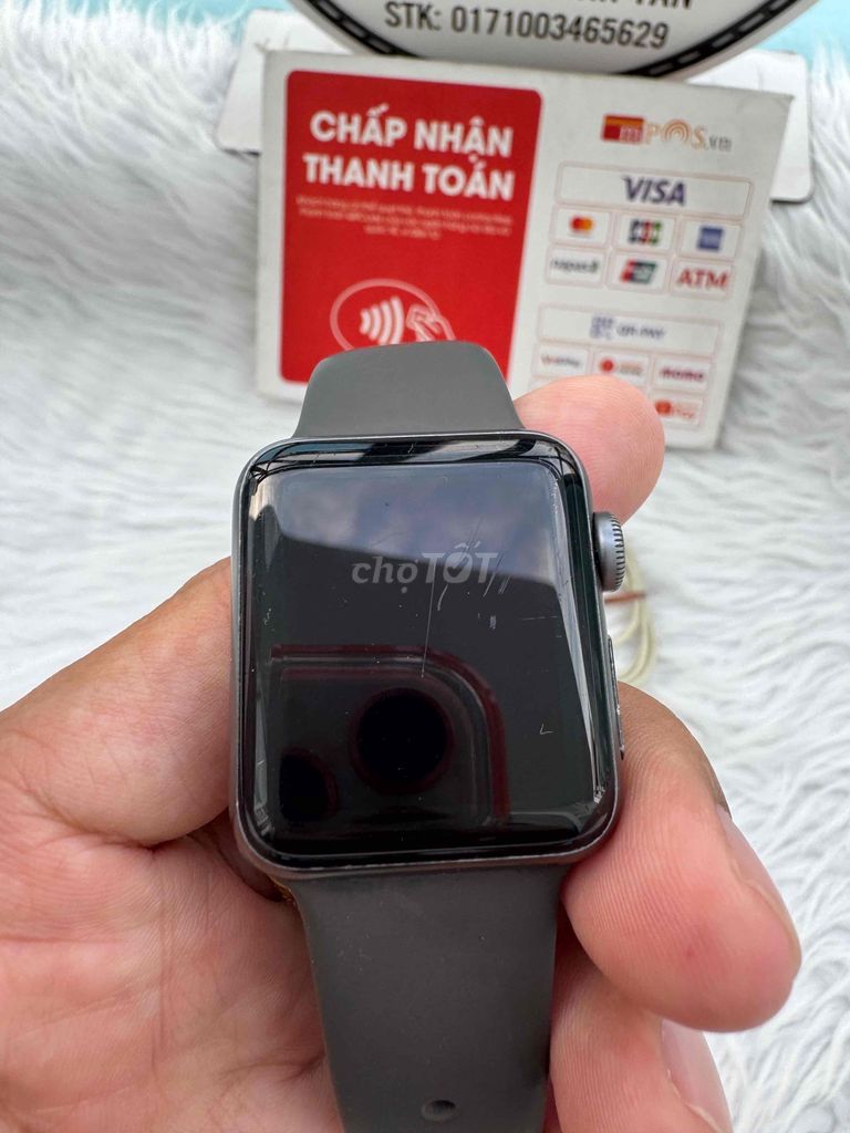 Apple watch seri 3 38mm Gps bản nhôm xám pin 88%