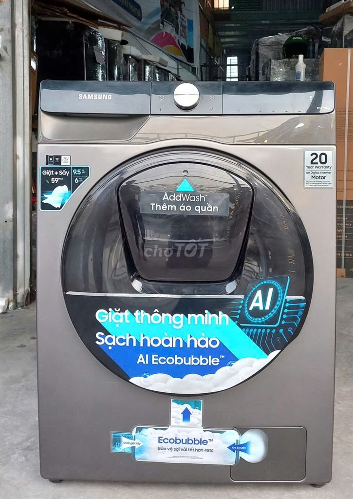 Máy giặt sấy Samsung Addwash Inverter giặt 9.5 kg,. Mua bán Máy giặt tại Quận 12 Tp Hồ Chí Minh được đăng bởi KHO ĐIỆN MÁY  hình 1