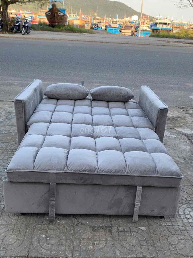 Ghế sofa giường Xám Vải Gấp gọn. Mua bán Giường, chăn ga gối nệm tại Quận Sơn Trà Đà Nẵng được đăng bởi Thế Giới Đồ Cũ Đà Nẵng hình 1