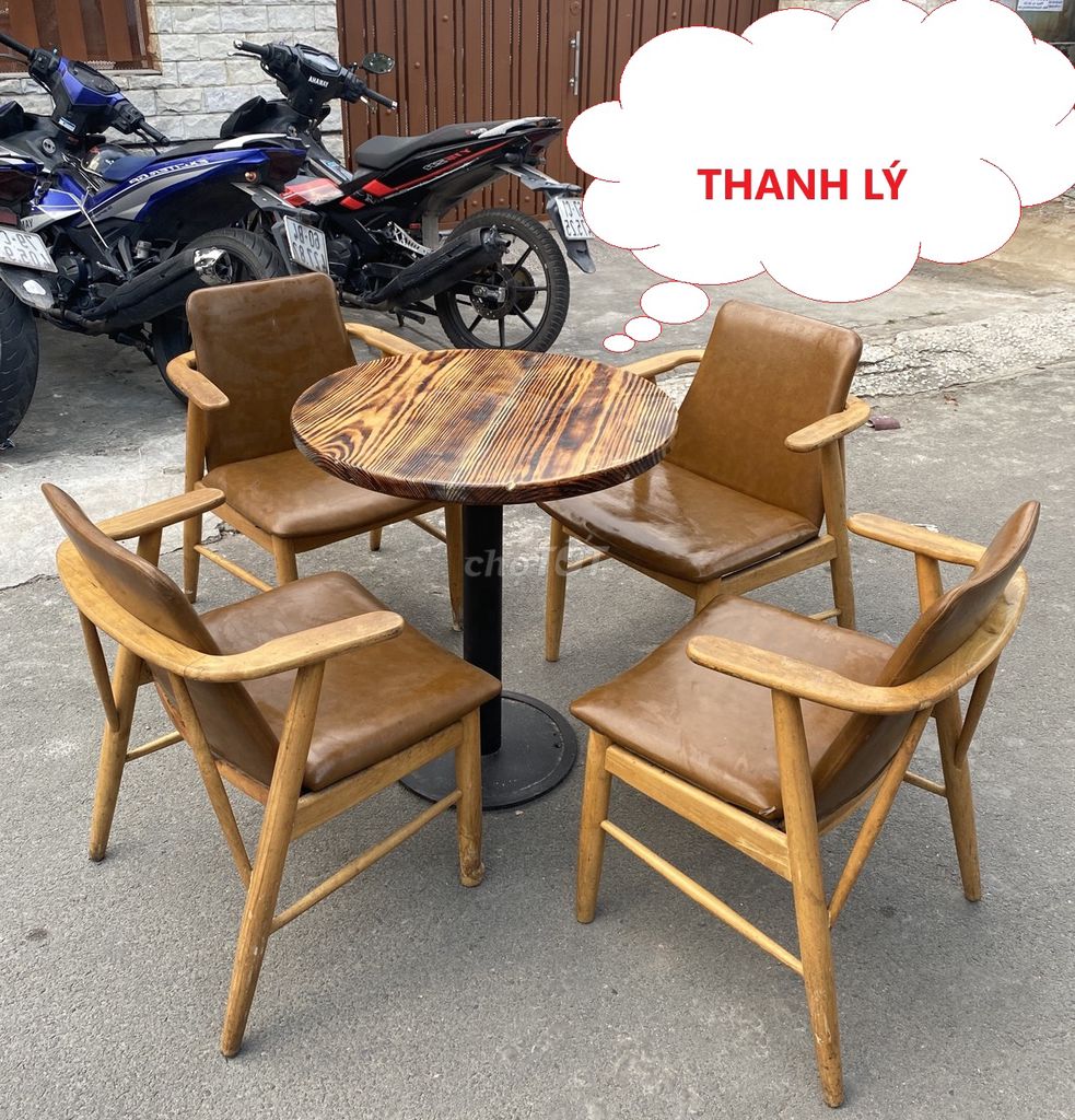 Bàn tròn cafe, ghế cafe Babie, bàn ghế quán cafe