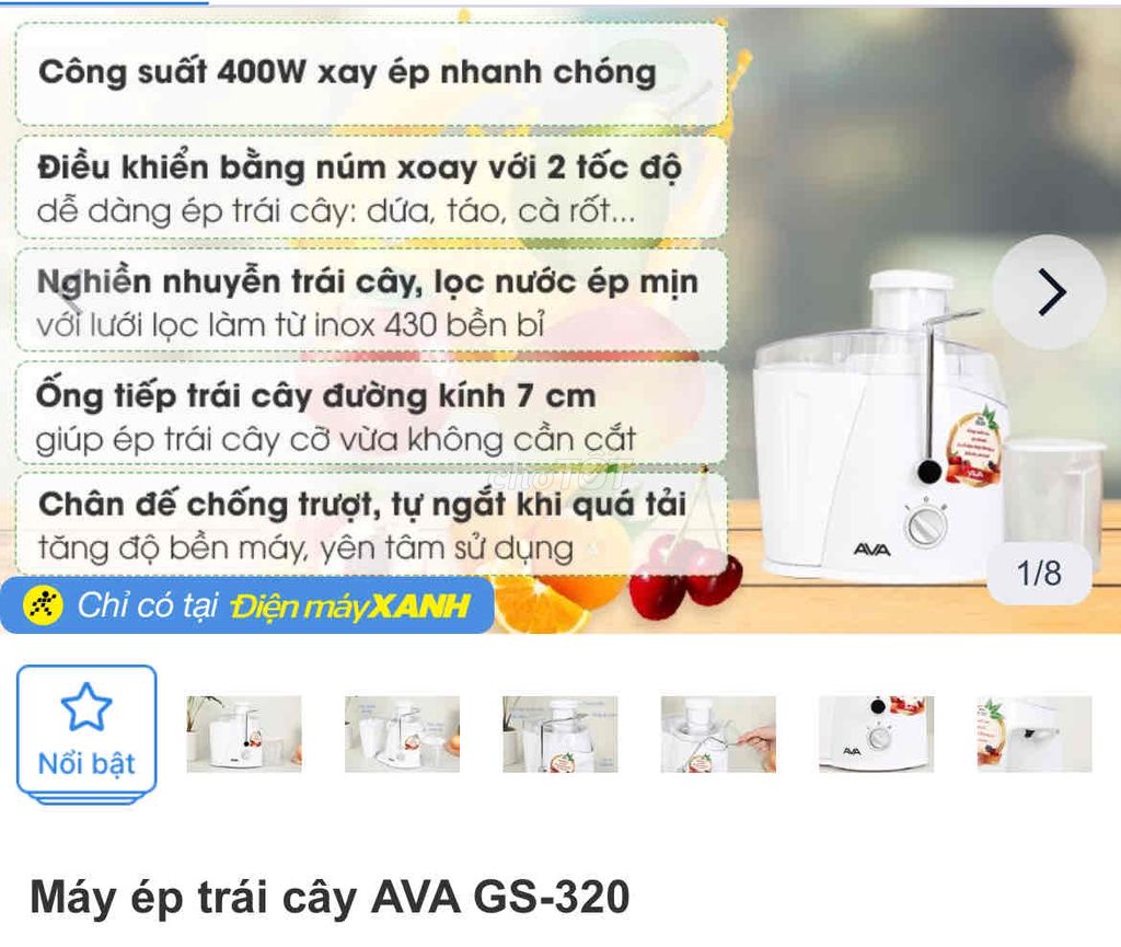 GIẢM GIÁ MÁY XAY TRÁI CÂY CHÍNH HÃNG BAO SHIP