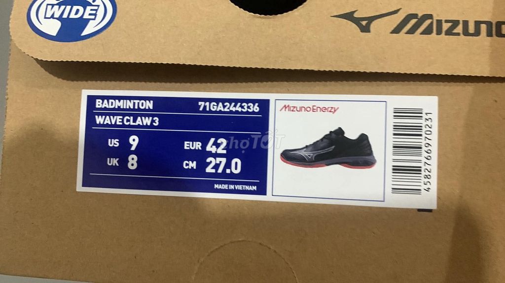 Giày cầu lông Mizuno Wave Claw 3 Đen 42. Mua bán Giày dép tại Quận 7 Tp Hồ Chí Minh được đăng bởi Khiem Lam hình 1