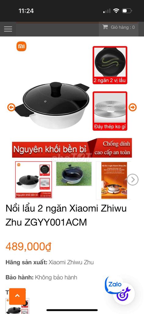 Nồi lẩu Xiaomi Zhiwu Zhu ZGYY001ACM. Mua bán Bếp, lò, đồ điện nhà bếp tại Quận Cầu Giấy Hà Nội được đăng bởi Nguyên hình 1