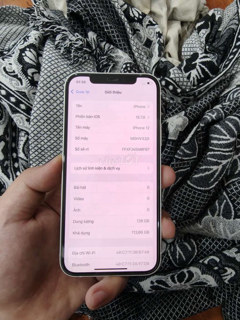 iPhone 12 128GB trắng đẹp ios thấp mát máy. Mua bán Điện thoại tại Quận Hoàng Mai Hà Nội được đăng bởi Jacking Son hình 1
