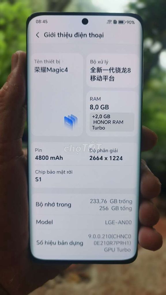 Honor Magic 4 8gen1 8/256GB 99%. Mua bán Điện thoại tại Huyện Cẩm Mỹ Đồng Nai được đăng bởi Chíp Chíp hình 1