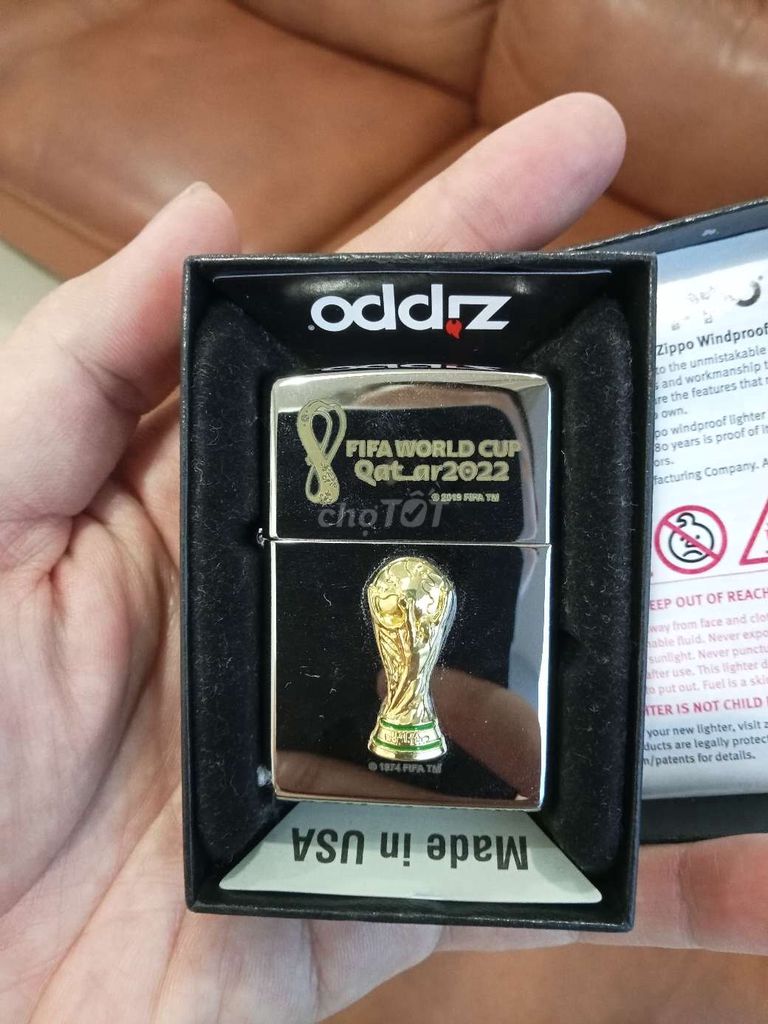 Zippo Worldcup Quatar Logo Nổi 2022 Made in USA