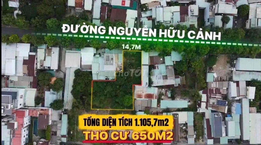1.250m có 710m thổ cư phú thọ củ tdm đường nguyễn huu cảnh đất đẹp vị