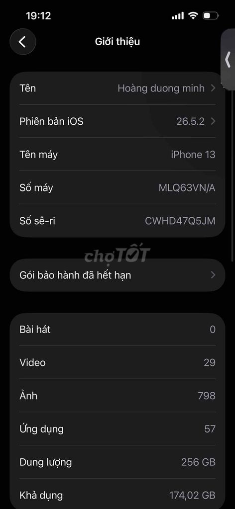 Apple iPhone 13 256GB Đen VN/A. Mua bán Điện thoại tại Thành phố Biên Hòa Đồng Nai được đăng bởi Dương hình 1