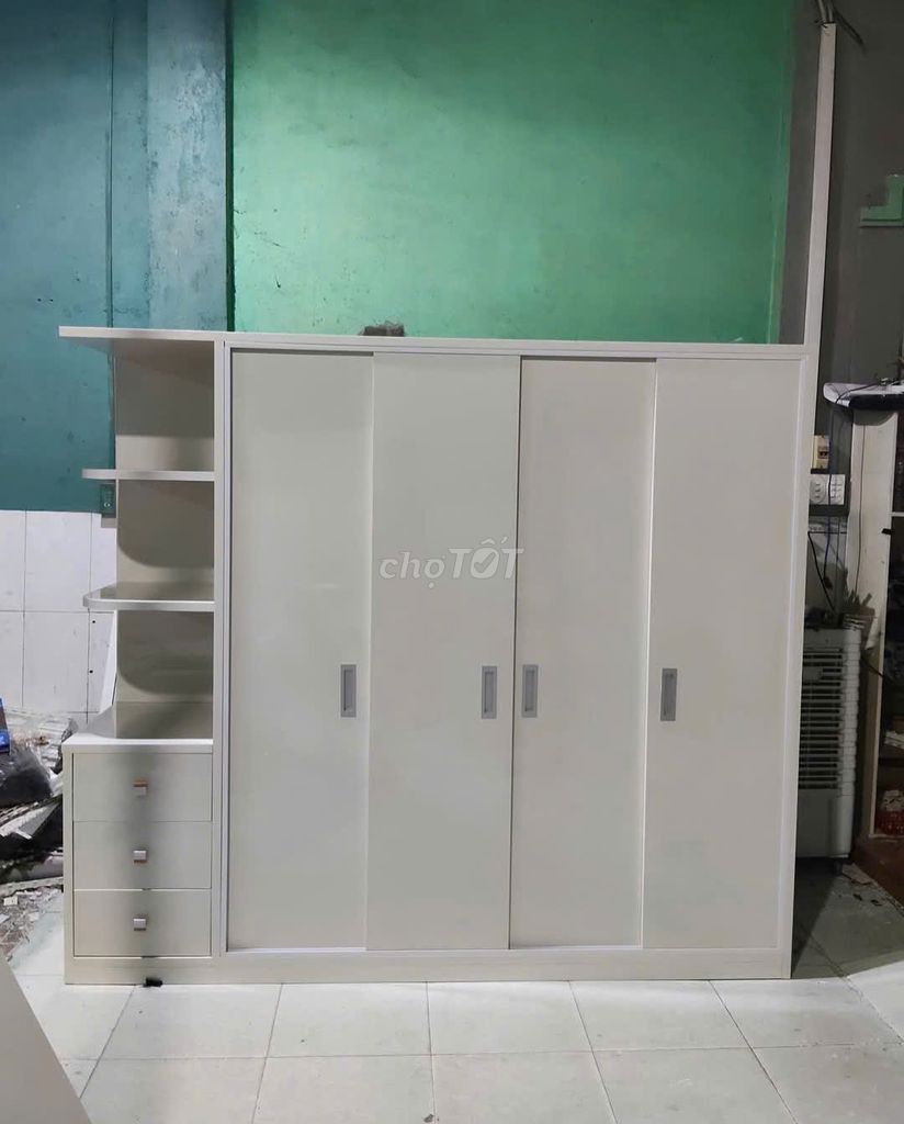 Tủ quần áo Nhựa Đài Loan lùa 4 cánh 1 kệ trắng. Mua bán Tủ, kệ gia đình tại Quận Bình Thạnh Tp Hồ Chí Minh được đăng bởi Phương hoa hình 1