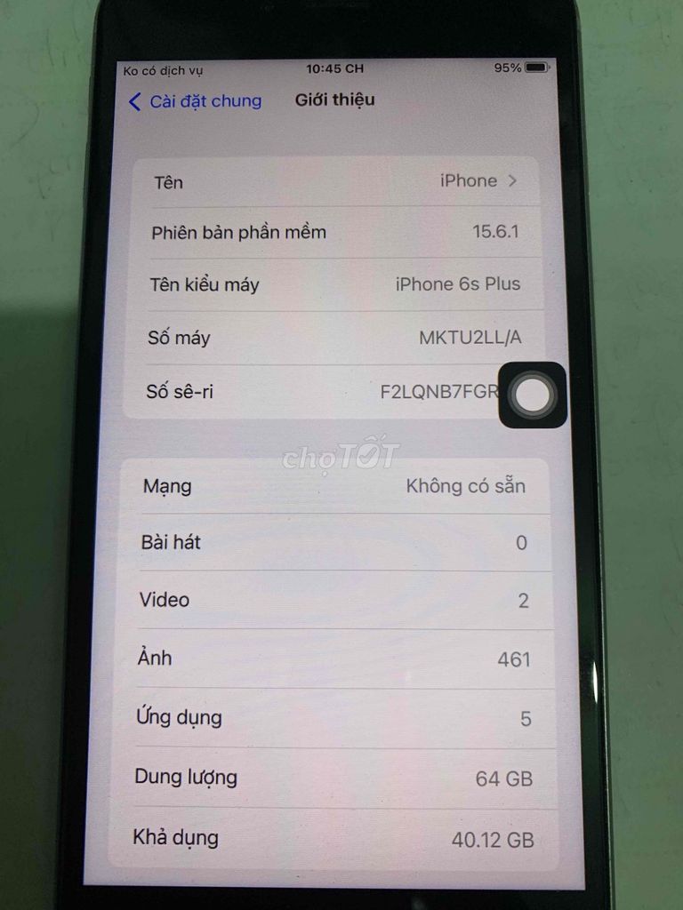 iPhone 6s Plus 64GB Xám Đã sử dụng. Mua bán Điện thoại tại Quận Cái Răng Cần Thơ được đăng bởi DienTuGiaRe87 hình 1