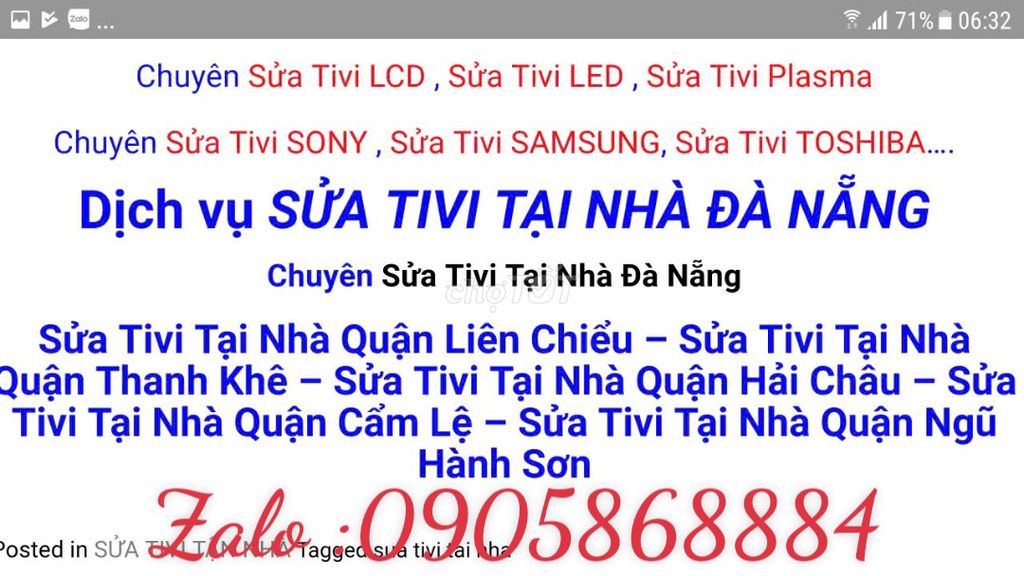 Dịch vụ sửa chữa tivi samsung sony lg