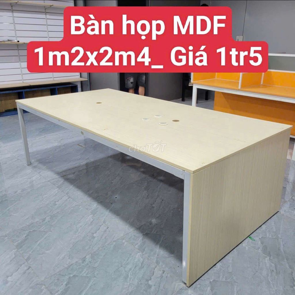 Bàn họp Gỗ MDF Vàng nhạt 1m2x2m4. Mua bán Đồ dùng văn phòng tại Quận Bình Thạnh Tp Hồ Chí Minh được đăng bởi Kho Thanh Lý Phú Nhàn hình 1