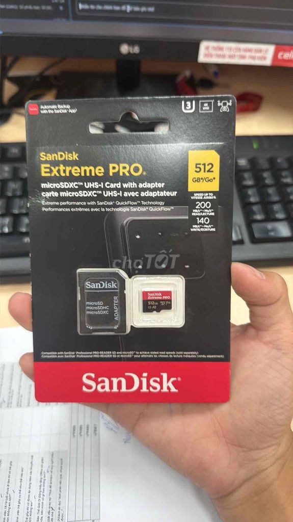 Thẻ nhớ Micro SDXC SanDisk Extreme Pro 512GB. Mua bán Phụ kiện (Màn hình, Chuột...) tại Thành phố Bến Tre Bến Tre được đăng bởi HÍU hình 1