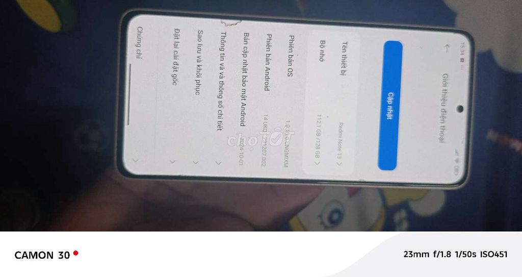 Xiaomi Redmi Note 13 4G 128GB Trắng 97%. Mua bán Điện thoại tại Quận Bình Thuỷ Cần Thơ được đăng bởi Thanh Điều hình 1