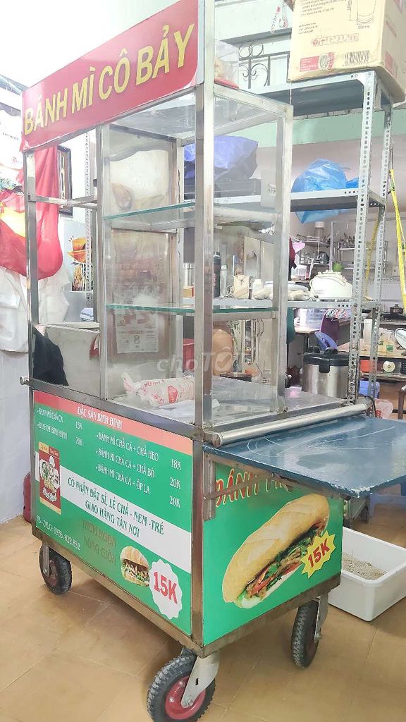 Xe bán bánh mì Inox 304 dài 1.4m 90% mới. Mua bán Đồ chuyên dụng, Giống nuôi trồng tại Quận Gò Vấp Tp Hồ Chí Minh được đăng bởi Bếp ăn gia đình MaMa  Soup hình 1